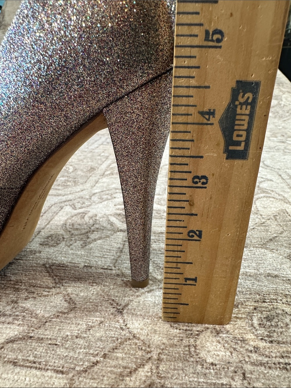 Vera Wang Lavender Peeptoe Glitter Heels - Picture 9 of 10